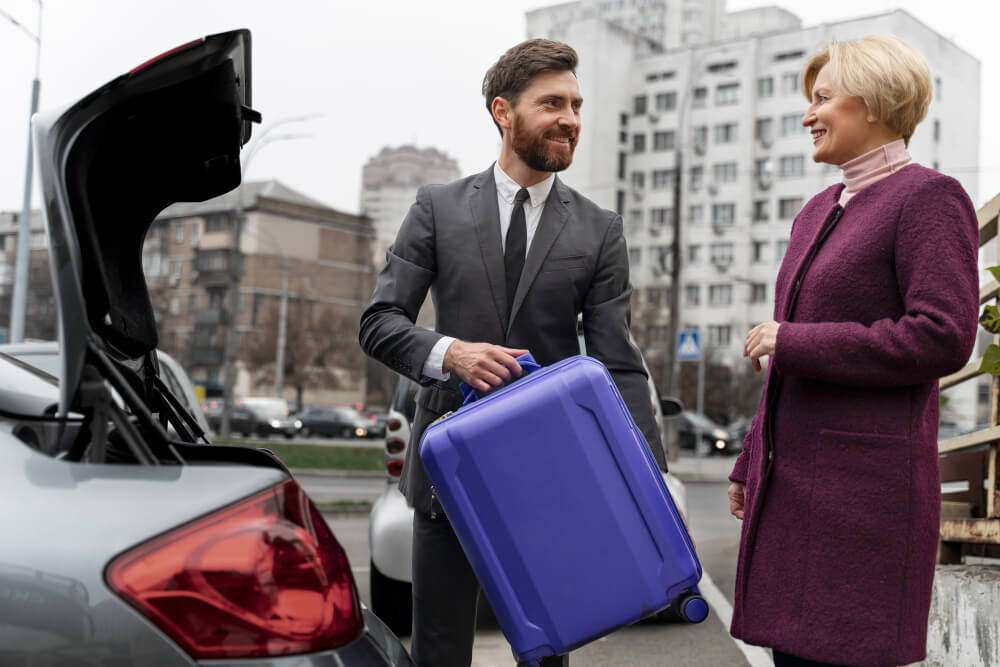 Professional airport transfer pickup in London with private vehicle